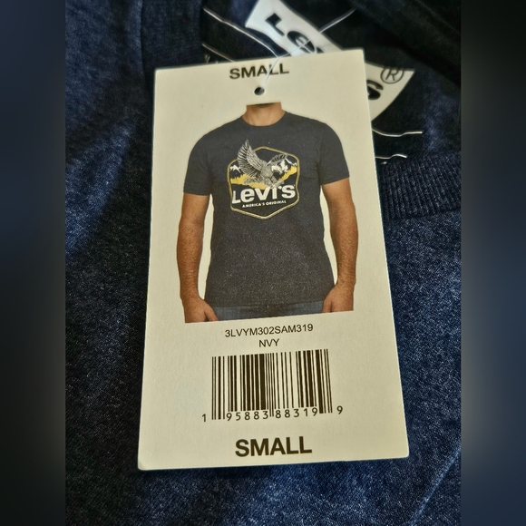 LEVI'S TSHIRT • Navy Blue • Eagle Logo • Crew • NWT • Small • - Picture 4 of 6